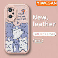 YIWESAN เคสสำหรับ Realme GT Neo 2 GT 2 GT Neo 3T Q5 Pro 5G เคสการ์ตูนดีไซน์ใหม่แมวน่ารักเคสใส่โทรศัพท์หนังซิลิโคนนิ่มเคสมือถือกันกระแทกป้องกันการตกพร้อมเคสป้องกันกล้องสำหรับเลนส์คลุมทั้งหมด