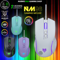 ? GAMING NUBWO NM96 GAMING MOUSE เมาส์เกมมิ่ง SILEN MOUSE เมาส์ไร้เสียงคลิก ปรับ DPI ได้สูงสุด 3600 มี 7ปุ่ม ปรับสีไฟได้ # 96