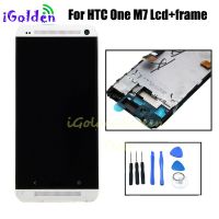 จอ LCD ขนาด4.7นิ้วของแท้สำหรับ M7 HTC ONE หน้าจอสัมผัสสำหรับ M7จอ LCD Digitizer 801E สีดำแดงน้ำเงินสีเงิน