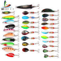 Weihe 30ชิ้น/ล็อตโลหะ Spinnerbait ช้อนตกปลาจิ๊กเหยื่อที่มีสีสันแบบปลาดุกเบสเหยื่อ