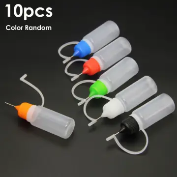 10Pcs 30Ml Plastic Squeezable Tip Applicator Bottle Refillable Dropper  Bottles With Needle Tip Caps For Glue DIY