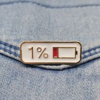 hot【DT】 Enamel Pin 1  Electricity Quantity Brooch Buckle Metal Badge Lapel Brooches Men Kids Gifts