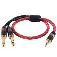 YYTCG HiFi Cable 3.5mm Convert Dual 6.5mm Audio AUX Cable 3.5 to 6.5 Mobile Computer Sound Card Mixer Cables