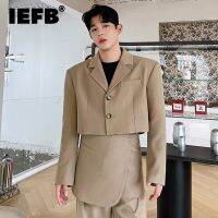 ZZOOI IEFB 2023 New Suit Three-dimensional Cutting Short Suit Coat Autumn Ins Korean Temperament Personality Black Khaki Blazer 9Y8783