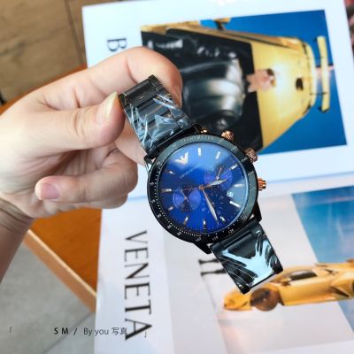Armani นาฬิกาข้อมือผู้ชาย,นาฬิกาควอตซ์สเตนเลสสตีลคุณภาพสูงนาฬิกาข้อมือลำลองปี2022
