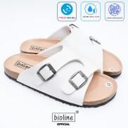 PUK19 - Dép Đế Trấu BIOLINE Official Quai Da Pu Nguyên Tấm Hai Lớp Lót Pu