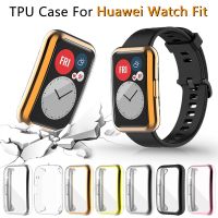 Screen Protector Case for Huawei Watch Fit TIA-B09 Ultra Slim Soft TPU Smartwatch Cover for Huawei Fit Protective Bumper Shell Printing Stamping