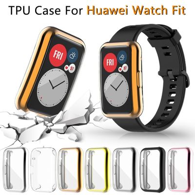 Screen Protector Case for Huawei Watch Fit TIA-B09 Ultra Slim Soft TPU Smartwatch Cover for Huawei Fit Protective Bumper Shell Nails  Screws Fasteners