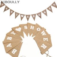 Burlap Baby Shower Banner Garland Bunting ธงตกแต่งชนบทสำหรับ Baby Shower Party โปรดปราน - Giers