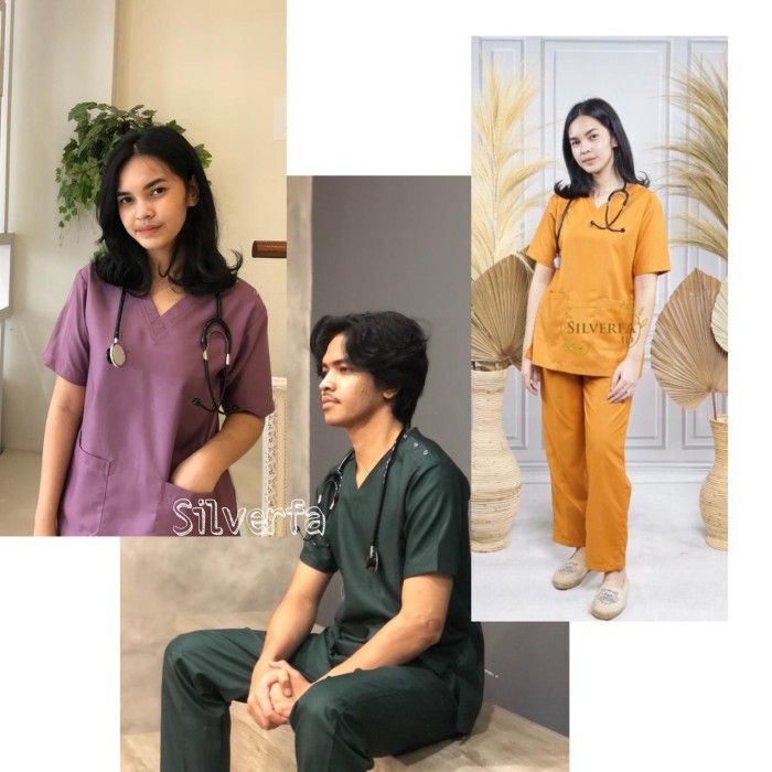 Baju Jaga / Scrub / Oka / Baju Dokter / Baju Medis | Lazada Indonesia