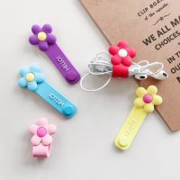 Cable Organizer Cable Winder Clip colorful flower Silicone headset Earphone Winder Earbud Cord/USB Cable Winder silicon Storage