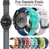 [Hot K] สายสำหรับ Garmin Fenix 7X 7 6 6X Pro 5 5X บวก945 935 3 3ชม. สมาร์ทวอท์ช26 22มม. สายซิลิโคนสายนาฬิการะบายอากาศได้ Fenix 6XPro