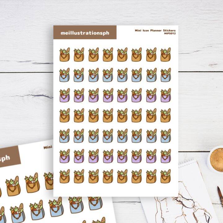 Grocery Mini Icon Sticker Journal, Bujo, Planner Sticker Sheets ...