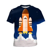 เสื้อยืดแขนสั้นลําลอง พิมพ์ลายการ์ตูนนักบินอวกาศ NASA น่ารัก สําหรับเด็ก