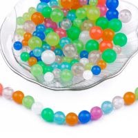 6-12mm Mix Color Acrylic Luminous Beads Loose Spacer Beads DIY Necklace celet Making