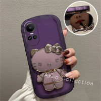 Phone Case เคส OPPO Reno10 Reno10Pro Reno10Pro+ Plus 5G สินค้าใหม่เคสแบบนิ่มสี Hello Kitty ตัวยึดกระจก2023