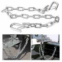 1m Trailer Safety Chain 3500lbs Towing Wire Ropes Chains with Double Spring Clip Hooks for Trailer RV