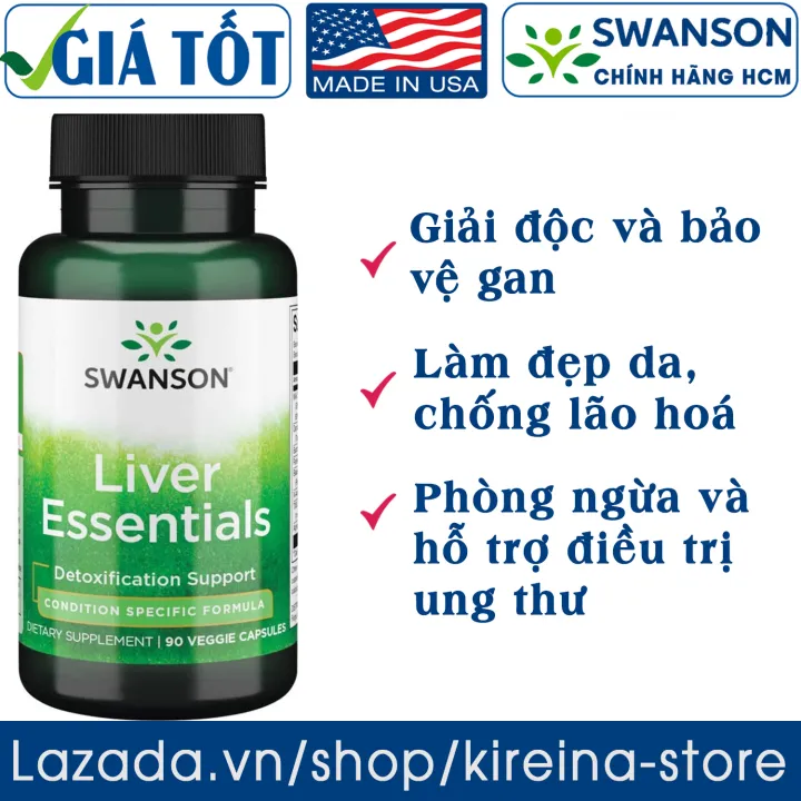Viên uống Swanson Liver Essentials thanh lọc tái tạo gan và đẹp da 90 viên Lazada.vn