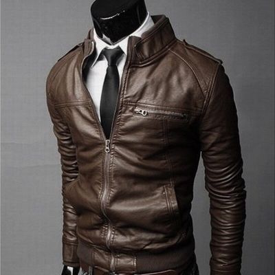 ZZOOI 2023 Brand New Mens  Motorcycle Leather Jacket Slim Men Faux  Leather Jacket Outer Wear Clothing For Male Garment Man Jackets