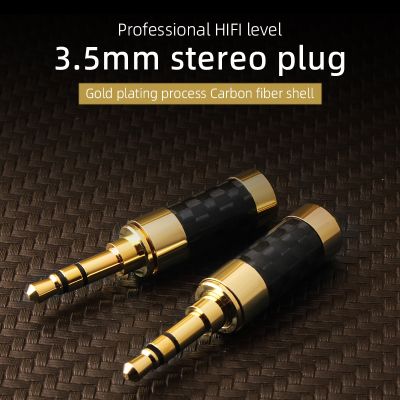 【cw】 3.5mm Plug 3 Pole Stereo Male Jack Gold-plated Pure Copper 3.5 Audio Connector Solder Adapter for 4mm 6mm Cable ！