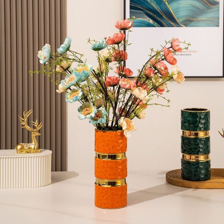 double-gold-line-light-luxury-ceramic-vase-flower-arrangement-home-plating-gilt-decorative-living-room-flower-ware