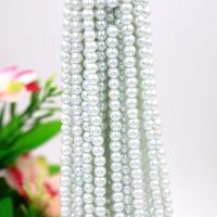 Pure white/Ivory 3mm 12mm Glass Round Beads Perforated Pearls For DIY Beaded Earrings Bracelets Necklaces Jewelry Making