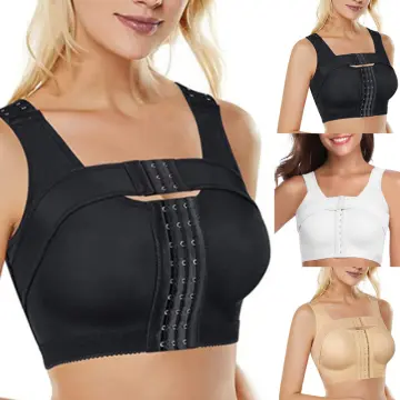 Bras for Women Posture Corrector Seamless Push Up Shockproof Sports Support  Fitness Vest Underwear Corset Back Bra (Color : Black, Size : Large)