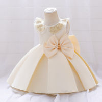 Girls One Year Old Celebration Dress Princess Dress Childrens Forged Cloth Bow Dress Children Piano Performance Wedding Dress