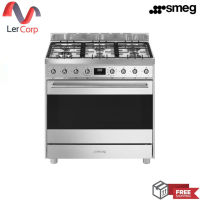 [0% 10 เดือน] (Smeg) เตาปรุงอาหารตั้งพื้น รุ่น C9GMX9-1 สเตนเลส สตีล