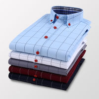 2021 New Autumn Mens Business Casual Plaid Shirt Fashion Classic Style Slim Long Sleeve Shirt Male nd Clothes