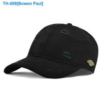 ✢❂ Hole baseball cap popular logo do old male money street washing fastness of cotton sun hat worn out the spring and autumn period and the young black