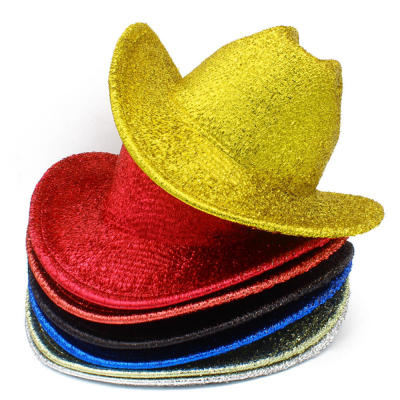 Fancy Performance Headwear Trendy Western Hats Party Cool Jazz Hat European And American Sequins Glitter Cowboy Hats