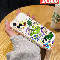 JIUMOO เคสสำหรับ Vivo Y21 2021 Y21s Y33s Y21e T1x Y33t 4G Y21G กับการ์ตูนมอนสเตอร์เคสโทรศัพท์กันกระแทกทรงสี่เหลี่ยมดั้งเดิมนิ่มรูปแบบเคลือบหรูหราเคสป้องกันกล้อง