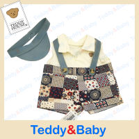 Teddy House : ชุดตุ๊กตา ชุดกางเกงติดกัน+เสื้อกั๊ก christmas  ขนาด 14 นิ้ว