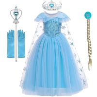 ZZOOI Girls Elsa Dresses Anna Costume Clothes Kid Cosplay Princess Dress Snow Queen Vestido Childrens Birthday Parti Sukienki