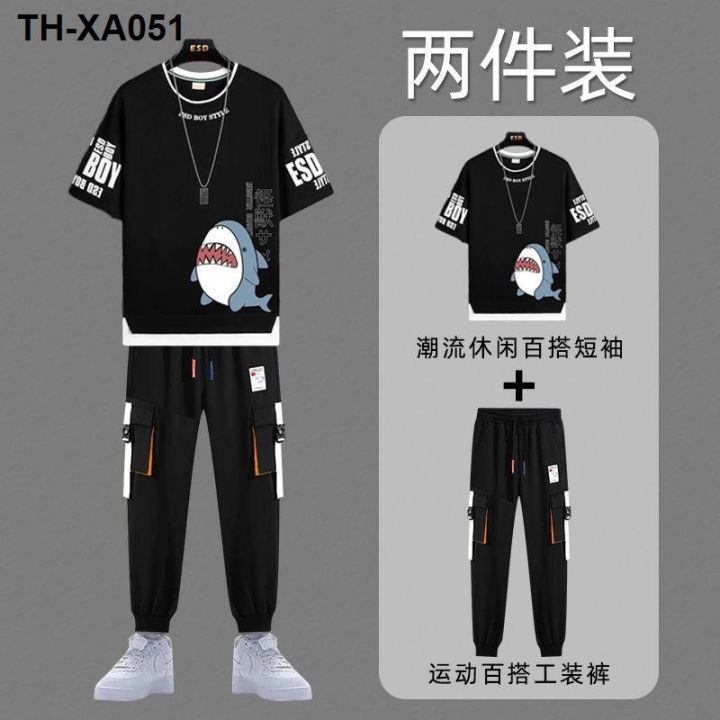 han-edition-easy-suit-mens-short-sleeved-summer-leisure-sports-teenagers-two-piece-t-shirt-big-yards-high-school-students