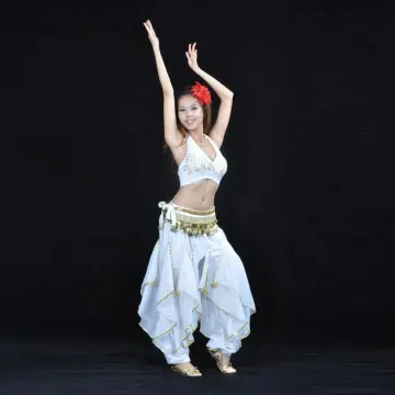 Belly Dance Costume Tops Bloomers Waist Chain 3 Piece Set Women's Dance  Costume