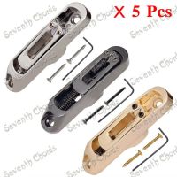 WK-A Set of 5 Pcs Individual Bridge Saddles Tailpiece for 5 String Bass Guitar Replacement parts -  Chrome - Black - Gold  choose