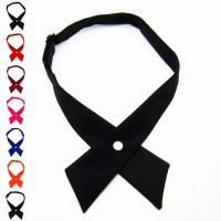 Girl Student Uniform Bow Tie Ties Solid Men 39;s Women 39;s Professional BowTie Women 39;s Cross Day Cravat Prom Graduation Casual