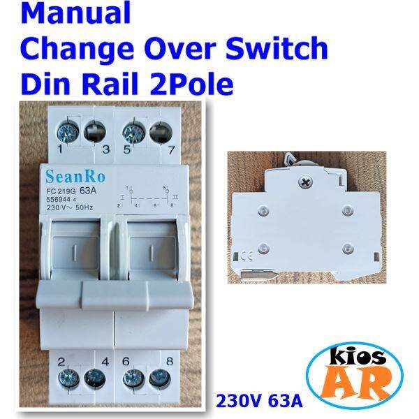Manual Change Over Switch COS Transfer Switch 2P 63A Din Rail | Lazada ...