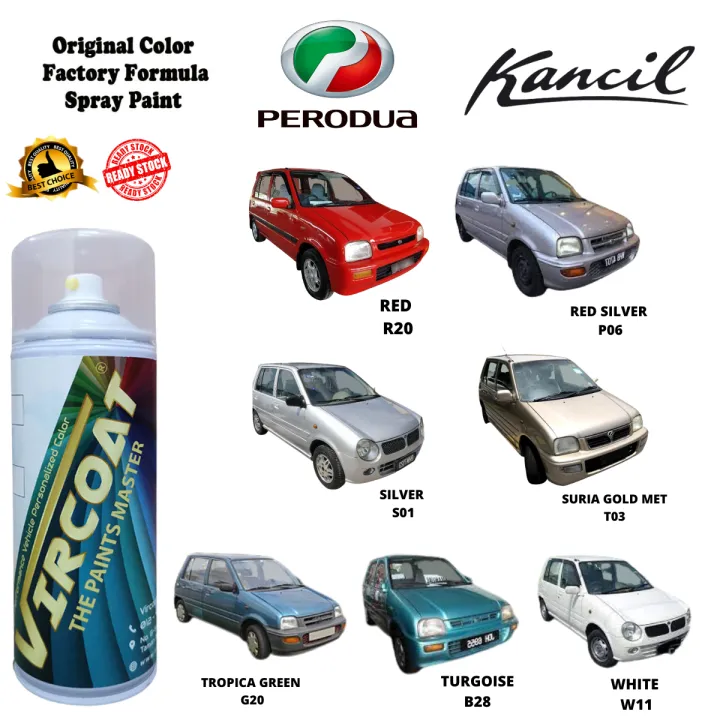 Perodua Kancil Vircoat Aerosol Spray 2k Paint Car Body Touch Up Paint Cat Kereta ä¿®è¡¥è½¦æ¼ Lazada