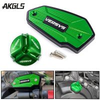 สำหรับ KAWASAKI VERSYS650 VERSYS 650 2007-2020 2021 2022 2023ฝาถังน้ำมันเบรกด้านหน้าและอุปกรณ์ป้องกันฝาถังน้ำมัน