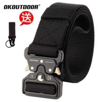 Tactical belt Mens multi-functional canvas outdoor student equipment training belt cobra nylon inner belt 【BYUE】