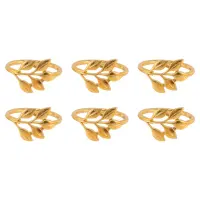 6Pcs/Lot Hotel Napkin Ring Napkin Holder Fall Leaves Napkin Buckle Christmas Wedding Party Gold Napkin Circle Dinner Table Decoration