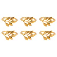 6Pcs/Lot Hotel Napkin Ring Napkin Holder Fall Leaves Napkin Buckle Christmas Wedding Party Gold Napkin Circle Dinner Table Decoration