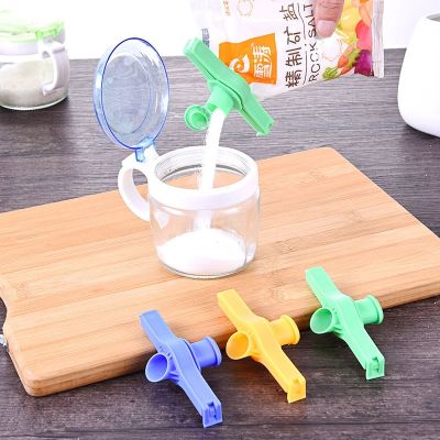 Food Sealing Clip Seal Pour Snack Storage Bag Clip With A Cap Type Discharge Nozzle Food Milk Powder Preservation Sealer Kitchen