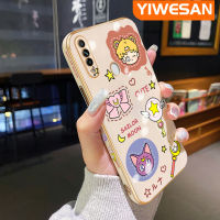 YIWESAN เคสสำหรับ OPPO A31 2020 A8,เคสลายการ์ตูนสาวสวยขอบสี่เหลี่ยมใหม่เคสชุบพื้นผิวเคสมือถือซิลิกาเจลกันกระแทกรวมทั้งหมดรวมเลนส์กล้องถ่ายรูปฝาครอบป้องกัน