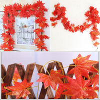 2.4M ฤดูใบไม้ร่วง Garland Maple Leaf ไวน์ปลอมใบตกแต่งบ้านแต่งงาน