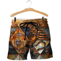 2023 New 3D Printed Egyptian Art Clothes Quick-drying Beach 3D Printing Mens Casual Short Pants