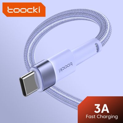 Toocki 3A สายเคเบิลชนิด C USB ที่ชาร์จไฟรวดเร็ว USB USB C สายข้อมูลโทรศัพท์มือถือ Huawei สายเคเบิ้ลสำหรับ Samsung Xiaomi 3M สายชาร์จ USB C